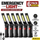 6xWork Light Rechargeable Garage Workshop LED Light Magnetic Mechanic Flashlight
