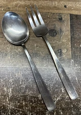 Gense Sweden Facette Stainless Serving Fork And Spoon