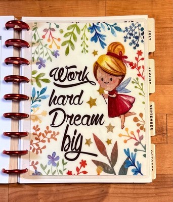 ''Work Hard Dream Big'' Fairy Quote Dashboard for use with Classic Happy Planner~