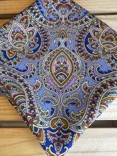 Pavlovo Posad Russian Scarf Wool Blue/Multicolor 35x35  Beautiful 
