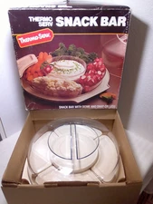 VINTAGE THERMO-SERV SNACK BAR VEGIES OR FRUIT & DIP WITH ORIGINAL BOX