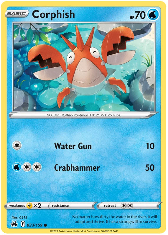 Corphish Pokémon TCG Cards for sale | eBay