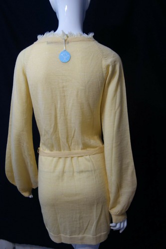 MON PETIT OISEAU WOOL CARDIGAN YELLOW SWEATER SIZE S NWT - Picture 3 of 3