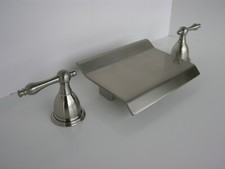 Brushed Satin Nickel Tub Waterfall Faucet Sink and Bath Faucets Free Shipping
