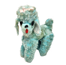 VINTAGE RUSHTON STAR CREATION BLUE POODLE PUPPY DOG STUFFED ANIMAL PLUSH ANTIQUE