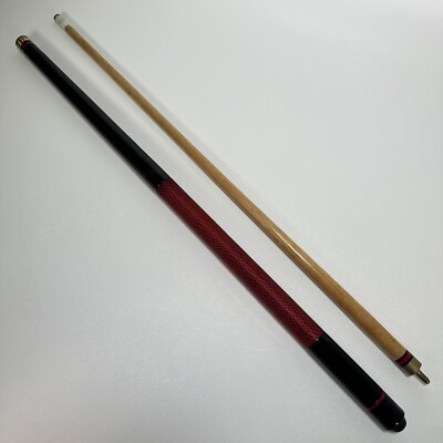 Red Black Wood Sterling Pool Cue Stick 2 Piece 19.5 oz 57  VGUC