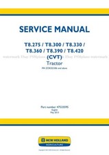 Nh T8.275 T8.300 T8.330 T8.360 T8.390 T8.420 Cvt Service Manual Priority Mail
