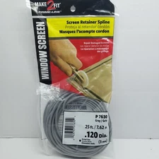 Prime-Line Screen Retainer Spline  .120" dia. 25' Gray #P 7630