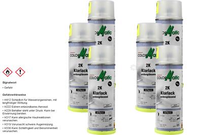 6x ColorMatic 2K Klarlack Seidenglanz härter High Speed Lack Spraydose 200ml