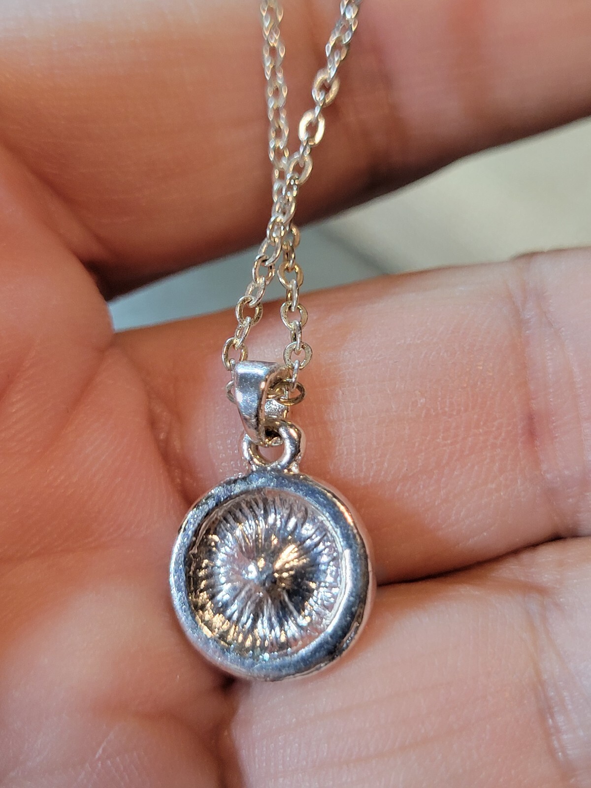 Silver Tone Ruby Red Rhinestone Pendant with 18" … - image 2