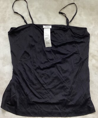 Akris Punto Sleeveless Spaghetti Strap Slip Tank Camisole Color Black Size 10