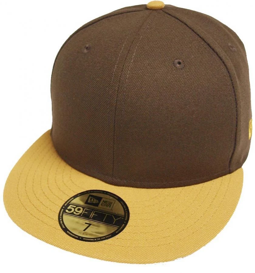 New Era Cap Baseball Fitted 59Fifty Marron Camel 2 Tons Blanc - Photo 1/1