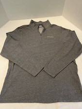 Columbia Mens X-Large Gray Pullover 1/4 Zip Casual Cotton/Poly Long Sleeve nice
