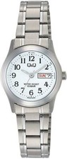Q  Q by CITIZEN Q Q Stainless Model W473-204 Woman Watch Analog 10 BAR New