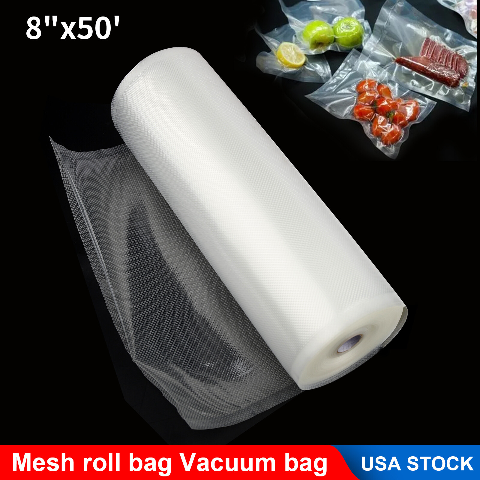 8x50 Vacuum Sealer Bags Embossed Food Saver Magic Seal 4 Mil BPA Free Storage