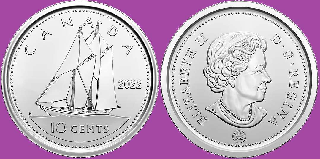 2022 Canada Ten Cents Coin. Mint UNC Dime. 10c. Bluenose | eBay