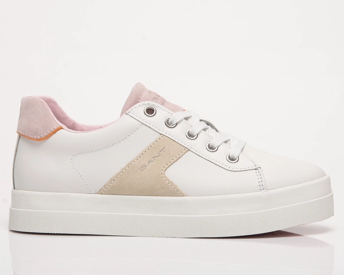 fire gange Erhvervelse Afdeling Gant Avona Women's White Pink Low Casual Athletic Lifestyle Sneakers Shoes  | eBay