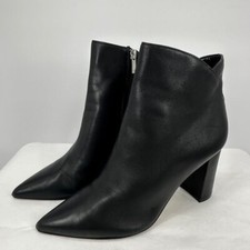 Marc Fisher  Women  s 9 Black Leather Booties Block Heel