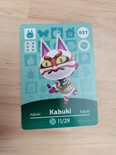 Kabuki  037 Animal Crossing Amiibo Card AUTHENTIC Series 1 NEW NEVER SCANNED 