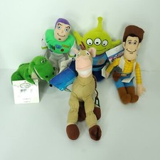 Disney Store Pixar Toy Story Buzz Alien Woody Rex Bean Bag Plush LOT Of 5