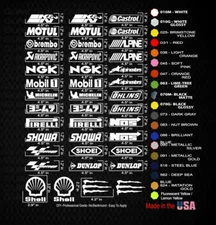 Aftermarket Motorcycle Sponsor Customized Vinyl Fairing Decal Sticker DIY #389