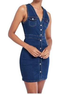 Robe Pull & Bear Bleu Courte En Jean - Photo 1/3
