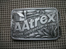 Vintage 1985 AAtrex Silver Anniversary In Corn Advertising Belt Buckle