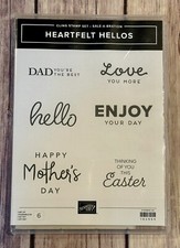 Stampin  Up HEARTFELT HELLOS Sentiments JUST RETIRED Rubber Stamps Scrapbooking
