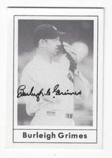 Autographed BURLEIGH GRIMES Brooklyn Dodgers 1978 Grand Slam Card #38- w/COA