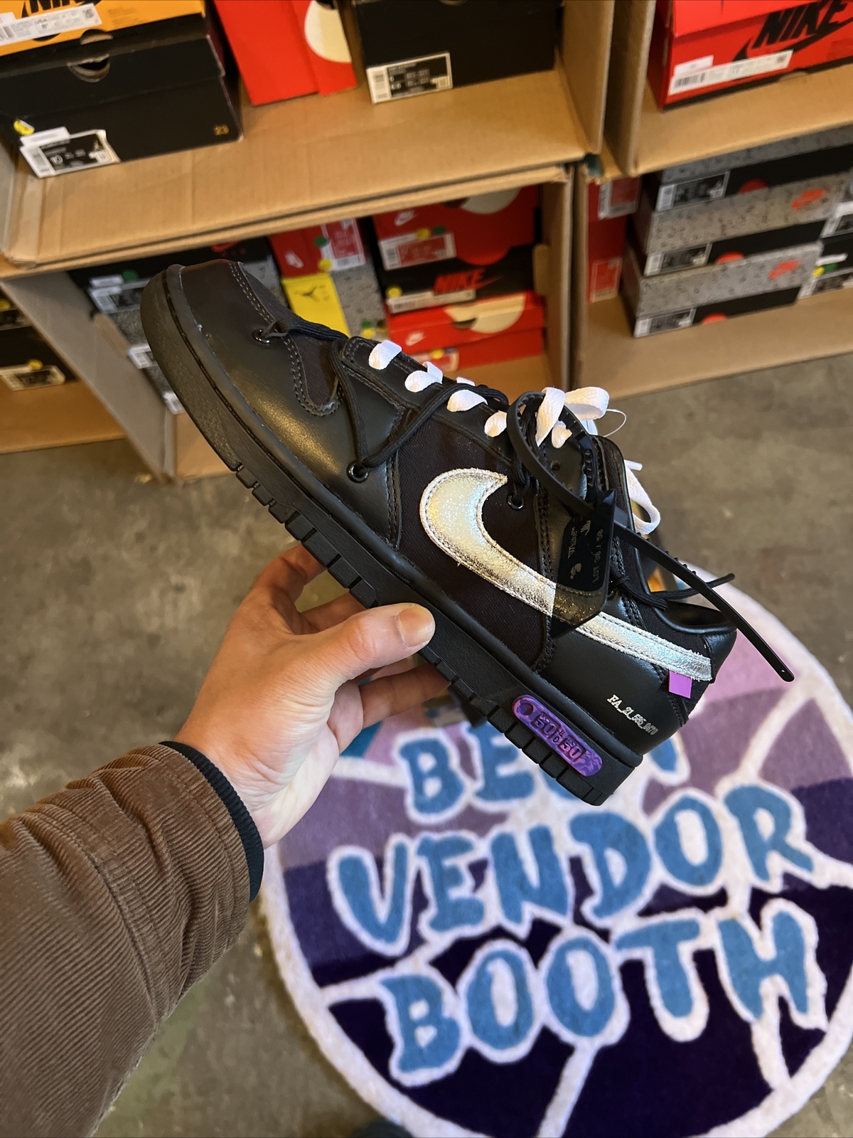 OFF WHITE X NIKE Taglia 10 Nike x Off White Dunk SB lotto 50 nero DM1602001