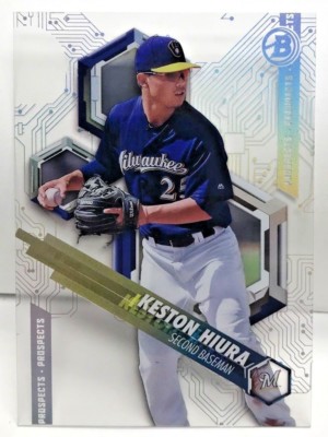 Keston Hiura 2018 Bowman Hoch Tek Prospect Circuit Platine Muster 5 Ssp -