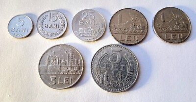 Rumänisches Geldmünzenpaket (5 - 15 - 25 bani und 1-1-3-5 lei, 1963 - 1982)