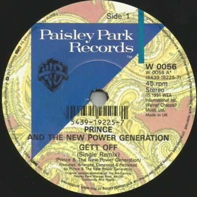 PRINCE & The New Power Generation    Gett Off / Horny Pony. 7'' Vinyl  1991