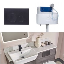 CONCEALED PNEUMATIC DUAL FLUSH TOILET CISTERN BUTTONS CHOICE IN STYLES TAVISTOCK
