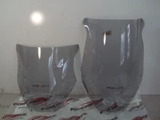 2X High Low Windshield w Fit Kit Yamaha FZ 07 2014 - 2017 FZ07 Logo Light Smoke