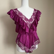 Vintage Sears Fuchsia Lingerie Romper Size Small