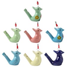 7Pcs Colorful Water Bird Whistle Magpie Peacock Ceramic Whistles Musical Inst...