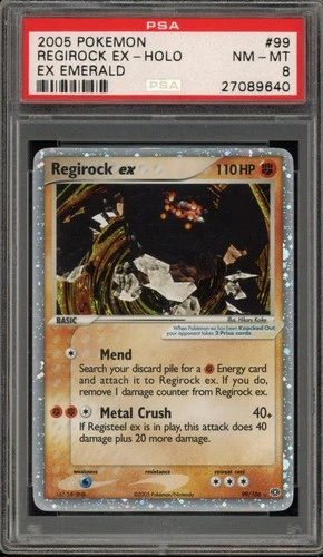 Pokemon Regirock ex EX Emerald Holo Ultra Rare #99 PSA 8