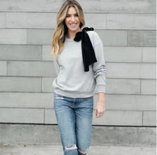 Frame Bow Crew Neck Sweatshirt Gris Size XS Oversized