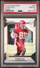 2016 Panini Prizm Football Tyreek Hill Silver Prizm Rookie Card RC #296 PSA 10. rookie card picture