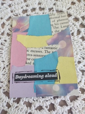 Handmade ACEO Collage Artist Trading Card. Pastel Bubbles - Daydreaming Aloud.