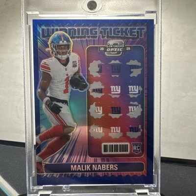 2024 Contenders Optic Malik Nabers Winning Ticket Blue /99 Rookie Color Match