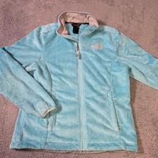 The North Face Womens M Osito Fleece Jacket Light Blue Full Zip Soft Zip Up