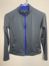 BCG Boy's Long Sleeve Gray/Blue Zipper Activity Jacket Size M 8-10 