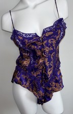 Vintage Victoria s Secret Gold Label Purple Floral Lingerie Set S Y2K Flutter
