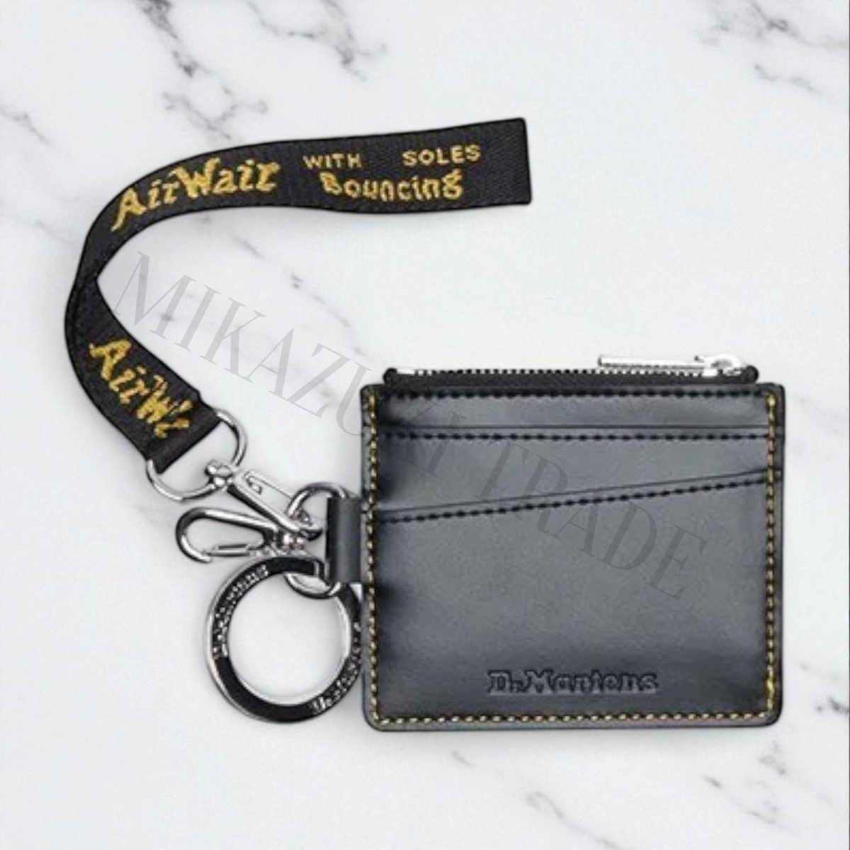 Dr. Martens Black Kiev Card Holder Wallet with Strap Mini Wallet