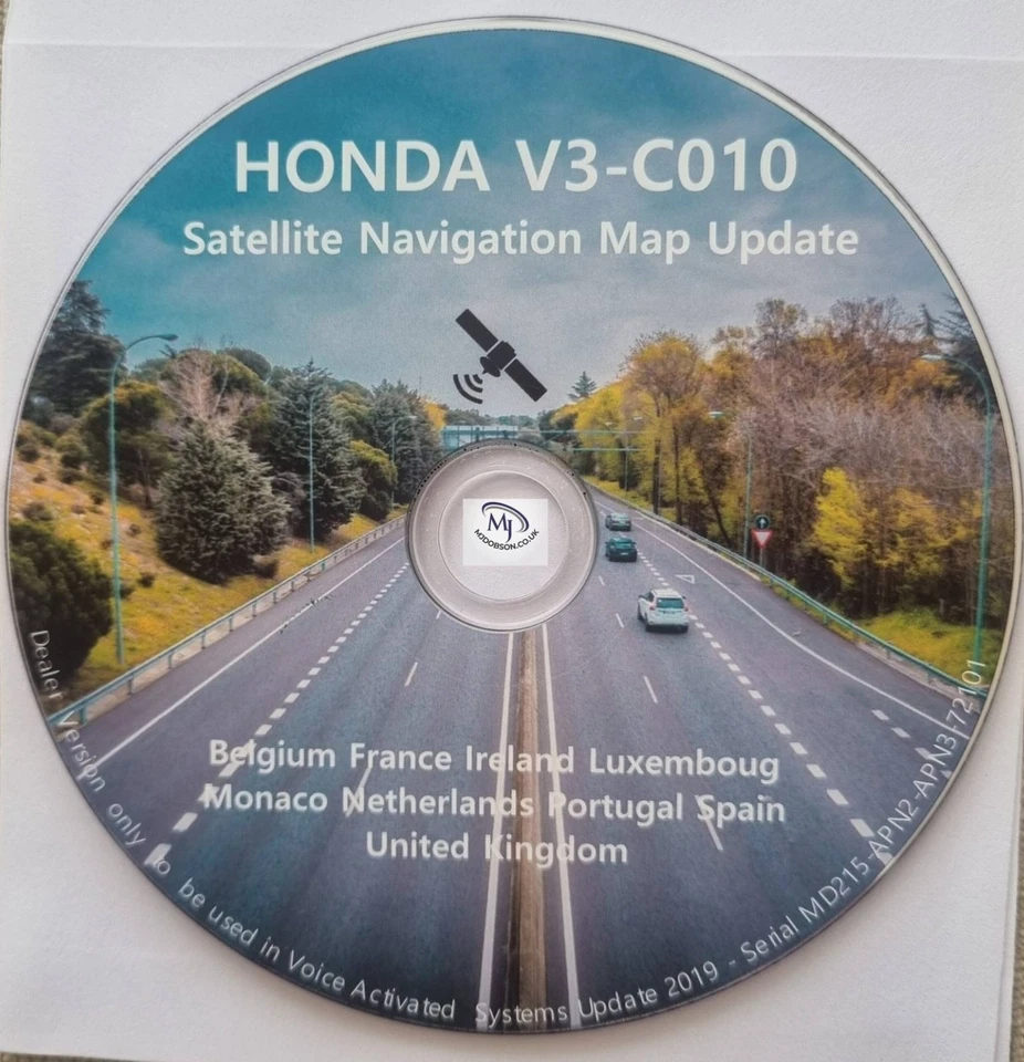 MJDOBSON HONDA Sat Nav Update Honda Accord,CR-V,Civic,Civic ,CR-Z,Insight