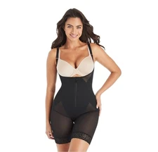 Maidenform Womens Shapewear Ultra Sculpts Open Bust Romper, FLS106,Size L Black 