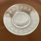 Vintage Set of 3 Anchor Hocking Etched "Laurel Leaf" Clear 8" Glass Salad Plates