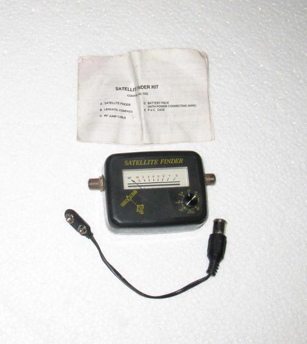 Vintage Satellite Dish Finder Pg-753 Signal Meter with Manual & Cable Coaxial